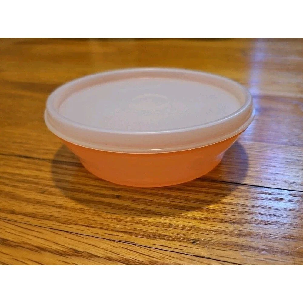 Orange Tupperware Stuffables Bowl 5422A-7 With Sheer Lid 1928-1
